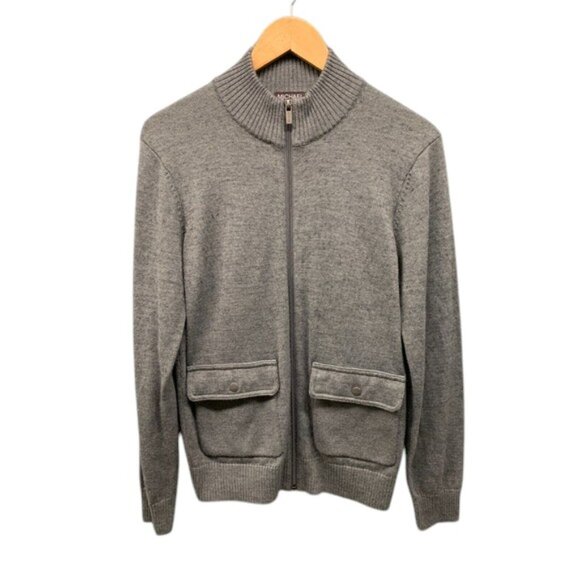 Michael Kors Full Zip Jacket Mens S Gray Lightweight Casual Coat‎ With Pockets - Picture 1 of 10